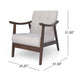 Accent Armchair | Soft Button Tufted Beige Fabric | Dark Brown Wood