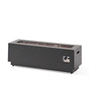 Outdoor Fire Pit | Dark Brown | Gold Iron Frame Rectangular 48"