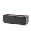 Outdoor Fire Pit | Dark Brown | Gold Iron Frame Rectangular 48"