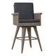 Outdoor Barstool Chair, Gray Black Wicker Rattan, Polyester Cushions