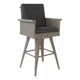 Outdoor Barstool Chair, Gray Black Wicker Rattan, Polyester Cushions