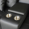Iris Sofa with LED | USB Ports | Cupholders | Black Faux Leather 85’’ BM335477