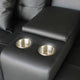 Iris Sofa with LED | USB Ports | Cupholders | Black Faux Leather 85’’ BM335477