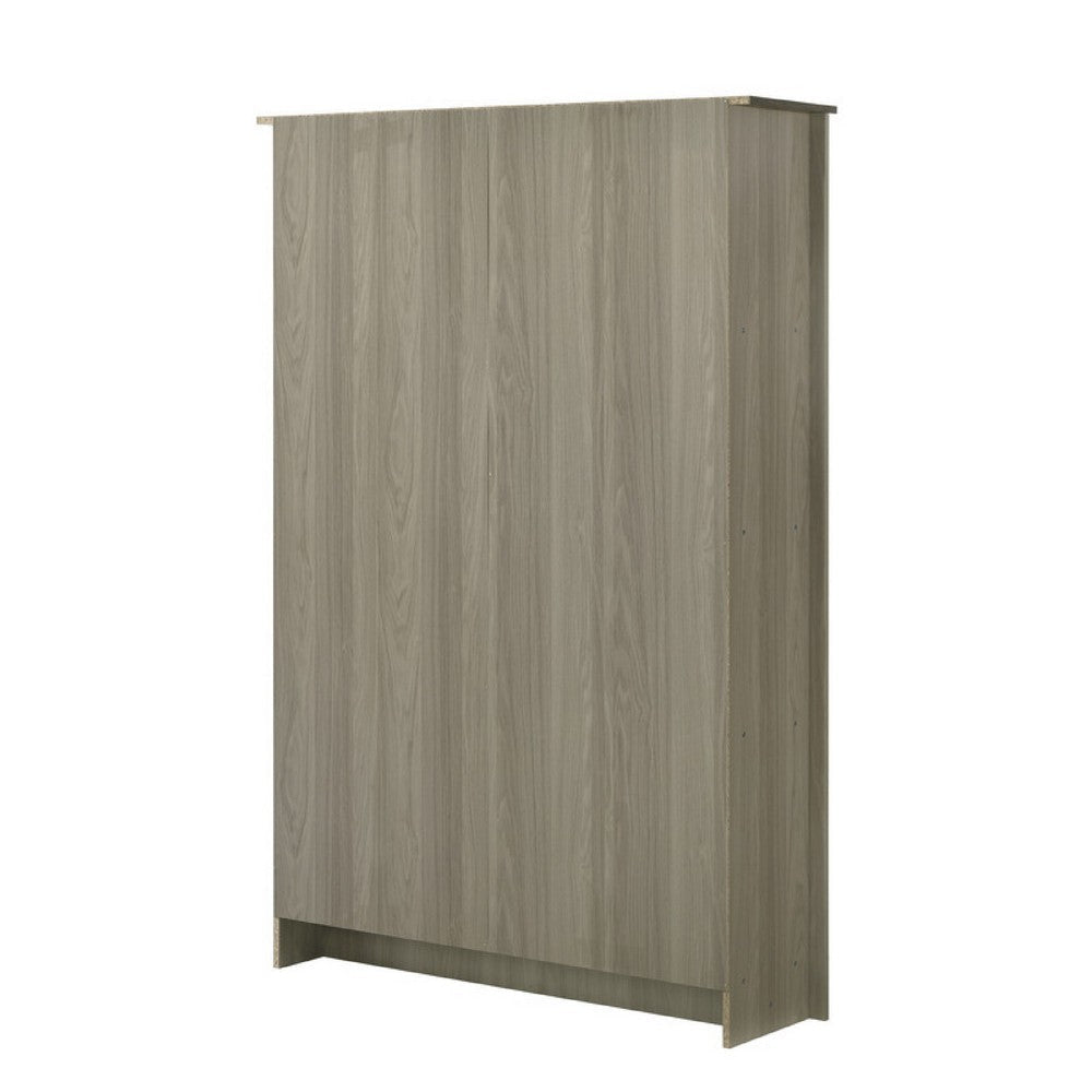 Nena Bookcase with 6 Shelves and 4 Cabinet Doors | Gray Wood 71’’ BM335480