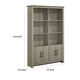 Nena Bookcase with 6 Shelves and 4 Cabinet Doors | Gray Wood 71’’ BM335480