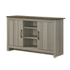 Nena Console Table with 3 Shelves and 2 Cabinet Doors | Gray Wood