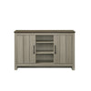 Nena Console Table with 3 Shelves and 2 Cabinet Doors | Gray Wood BM335481