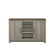 Nena Console Table with 3 Shelves and 2 Cabinet Doors | Gray Wood BM335481