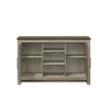 Nena Console Table with 3 Shelves and 2 Cabinet Doors | Gray Wood BM335481