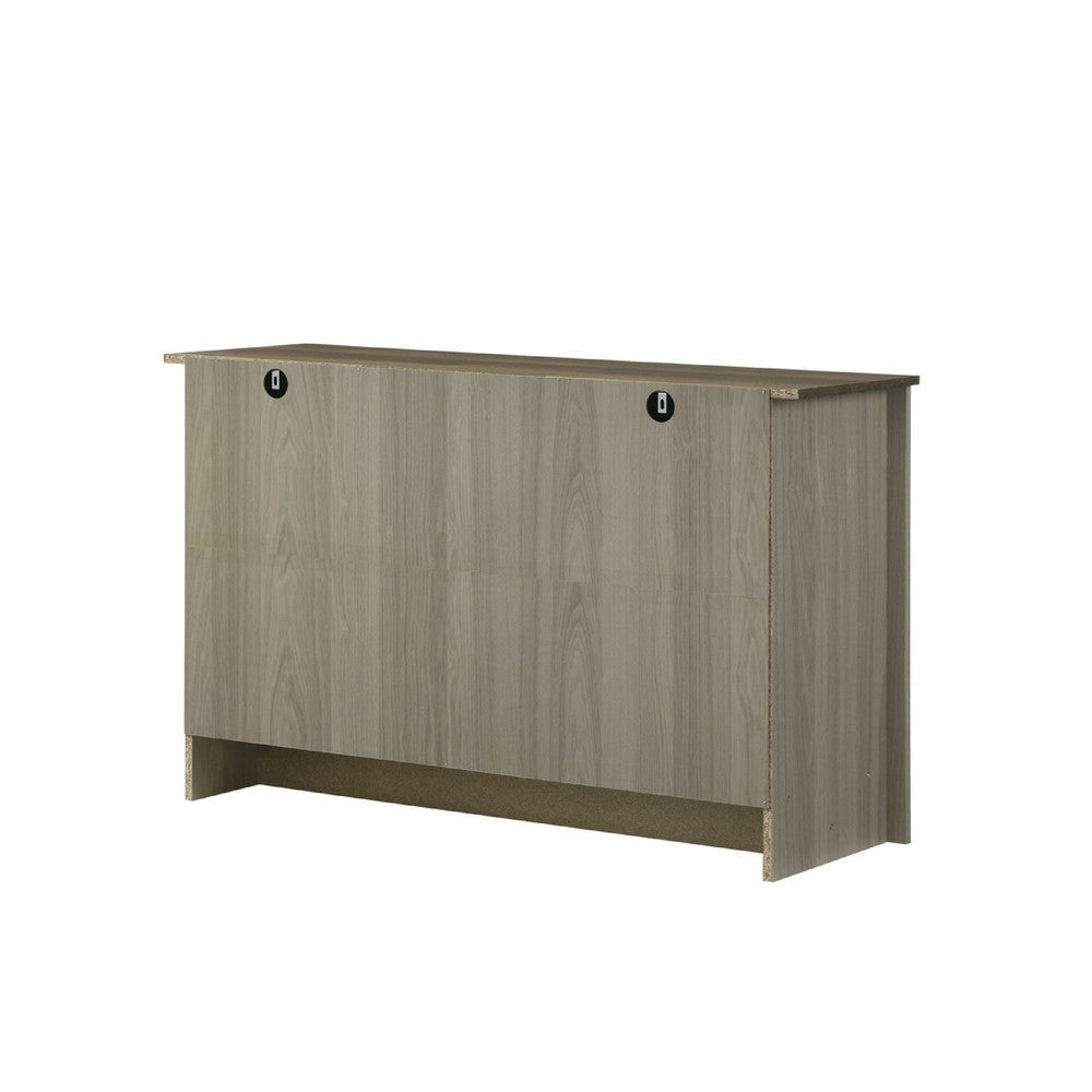 Nena Console Table with 3 Shelves and 2 Cabinet Doors | Gray Wood BM335481