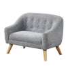 Aelia Kids Size Sofa Chair | Wood Legs | Gray Tufted Chenille 29’’ BM335482