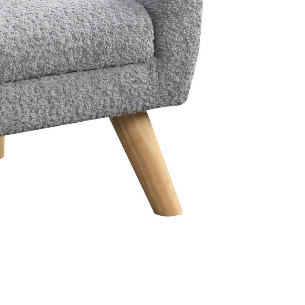 Aelia Kids Size Sofa Chair | Wood Legs | Gray Tufted Chenille 29’’ BM335482