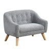 Aelia Kids Size Sofa Chair | Wood Legs | Gray Tufted Chenille 29"