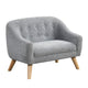 Aelia Kids Size Sofa Chair | Wood Legs | Gray Tufted Chenille 29"