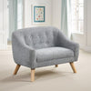 Aelia Kids Size Sofa Chair | Wood Legs | Gray Tufted Chenille 29"