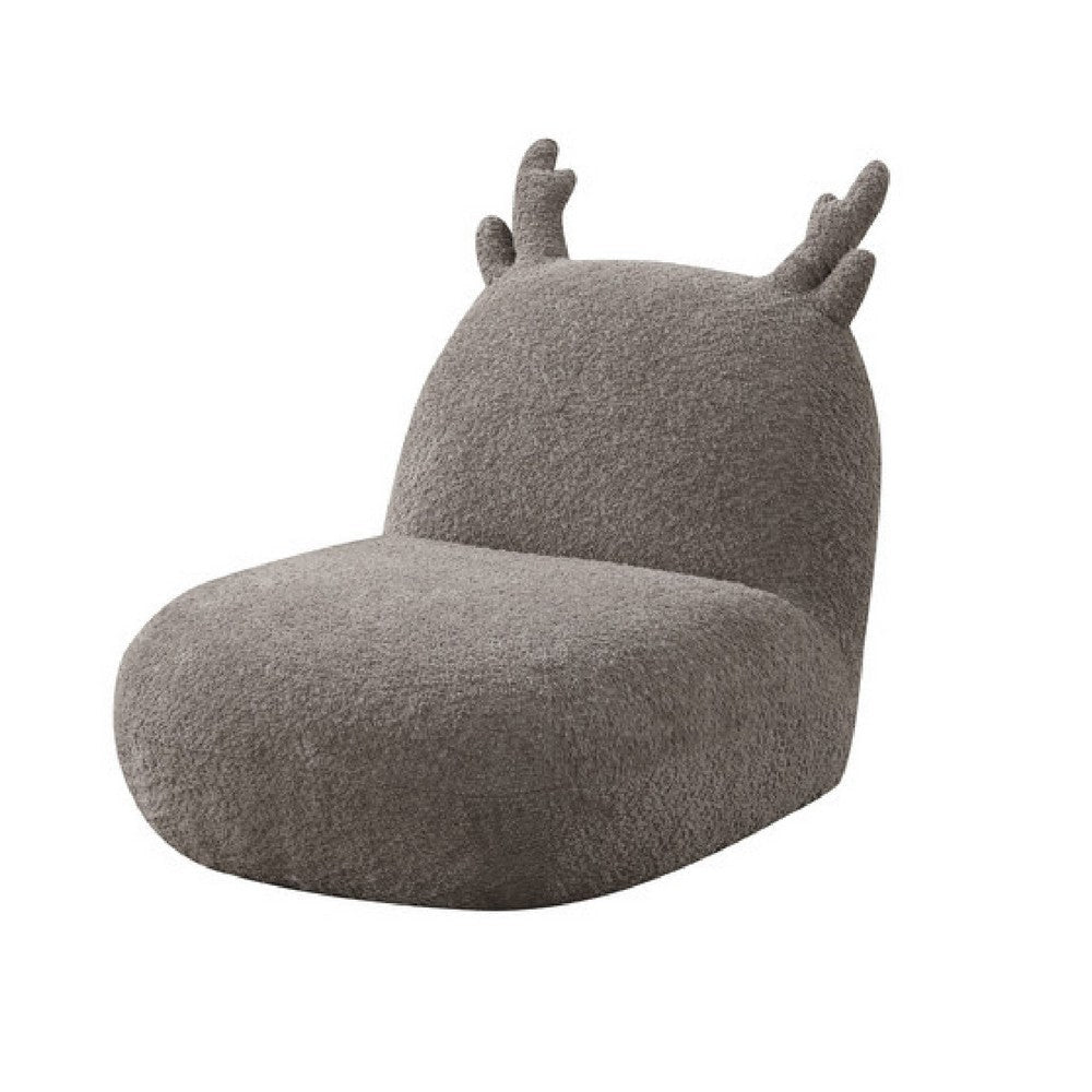 Wesie Deer Shaped Kids Chair | Sculpted Ear n Antlers | Brown Chenille BM335484