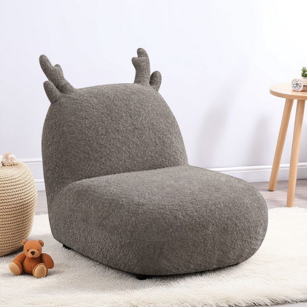 Wesie Deer Shaped Kids Chair | Sculpted Ear n Antlers | Brown Chenille