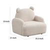 Raye Bear Shaped Kids Armchair with Black Legs | Beige Teddy Velvet BM335485
