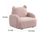 Raye Bear Shaped Kids Armchair with Black Legs | Pink Teddy Velvet BM335486