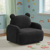 Raye Bear Shaped Kids Armchair with Black Legs | Black Teddy Velvet