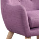 Binie Kids Chair w Wood Angled Legs Pink Purple Button Tufted Linen