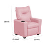 Chang Kids Recliner Chair | Built In Cupholder | Pink Faux Leather BM335491