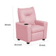 Chang Kids Recliner Chair | Built In Cupholder | Pink Faux Leather BM335491