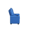 Chang Kids Recliner Chair | Built In Cupholder | Blue Faux Leather BM335492