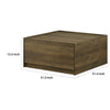 Trav Square Coffee Table | 2 Drawer | Raised Lip Tray Top | Brown 32’’ BM335494