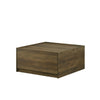 Trav Square Coffee Table | 2 Drawer | Raised Lip Tray Top | Brown 32"