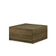 Trav Square Coffee Table | 2 Drawer | Raised Lip Tray Top | Brown 32"