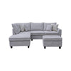Kyna Sectional Sofa | 4 Pillows | Left Chaise | Storage Ottoman | Gray