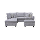 Kyna Sectional Sofa | 4 Pillows | Left Chaise | Storage Ottoman | Gray