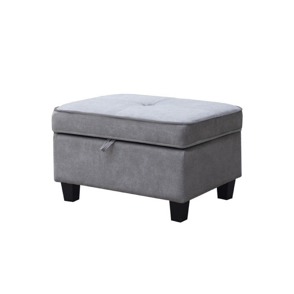 Kyna Sectional Sofa | 4 Pillows | Left Chaise | Storage Ottoman | Gray