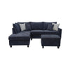 Kyna Sectional Sofa | 4 Pillows | Left Chaise | Storage Ottoman Black