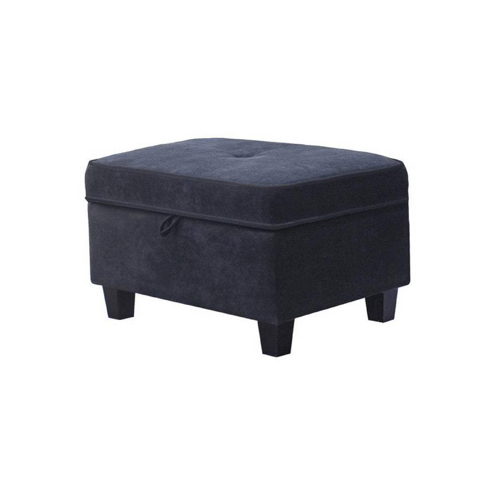 Kyna Sectional Sofa | 4 Pillows | Left Chaise | Storage Ottoman Black