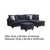 Kyna Sectional Sofa | 4 Pillows | Left Chaise | Storage Ottoman Black
