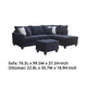 Kyna Sectional Sofa | 4 Pillows | Left Chaise | Storage Ottoman Black