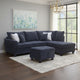 Kyna Sectional Sofa | 4 Pillows | Left Chaise | Storage Ottoman Black