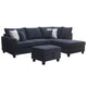 Kyna Sectional Sofa | 4 Pillows | Left Chaise | Storage Ottoman Black