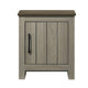 Nena End Table with Cabinet Door | Brown Wood Top | Oak Gray 22’’ BM335497