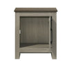 Nena End Table with Cabinet Door | Brown Wood Top | Oak Gray 22’’ BM335497