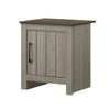 Nena End Table with Cabinet Door | Brown Wood Top | Oak Gray 22"