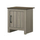 Nena End Table with Cabinet Door | Brown Wood Top | Oak Gray 22"