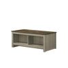 Nena Coffee Table with Open Shelves | Brown Wood Top | Oak Gray 43"