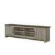Nena TV Stand Cabinet | 2 Cabinet Doors | Brown Wood Top | Oak Gray
