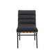 Kive Dining Chair Set of 2 | Iron Legs | Black Channel Tufted Boucle