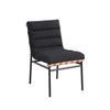 Kive Dining Chair Set of 2 | Iron Legs | Black Channel Tufted Boucle