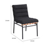 Kive Dining Chair Set of 2 | Iron Legs | Black Channel Tufted Boucle