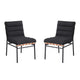 Kive Dining Chair Set of 2 | Iron Legs | Black Channel Tufted Boucle